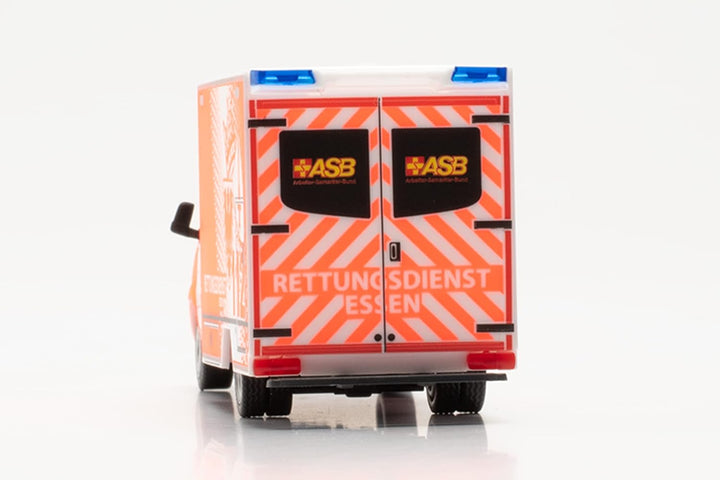 herpa 097307 Mercedes-Benz Modellauto Sprinter '18 Fahrtec RTW Feuerwehr Essen, Miniatur im Massstab