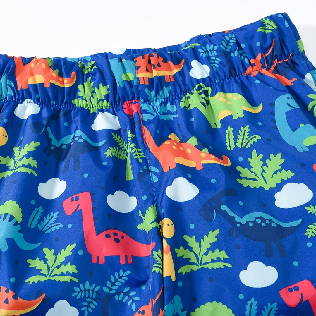 Regen Kinderkleidung Kinder Dinosaurier Regenbogen Bedruckte Regenjacke mit Kapuze Winddichter Regen