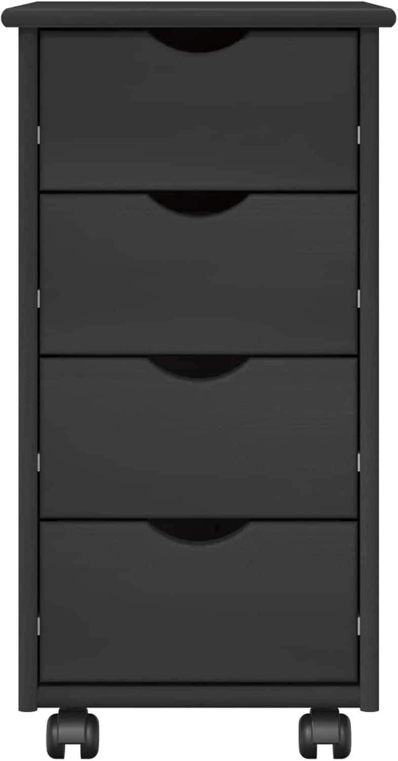 vidaXL Rollschrank 34 x 39 x 65,5 cm Massivholz Kiefer Grau, Grau