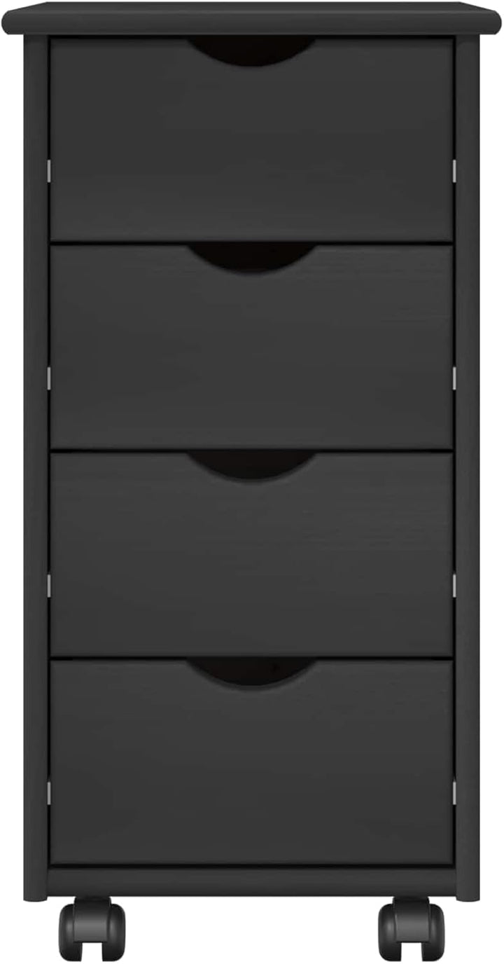 vidaXL Rollschrank 34 x 39 x 65,5 cm Massivholz Kiefer Grau, Grau