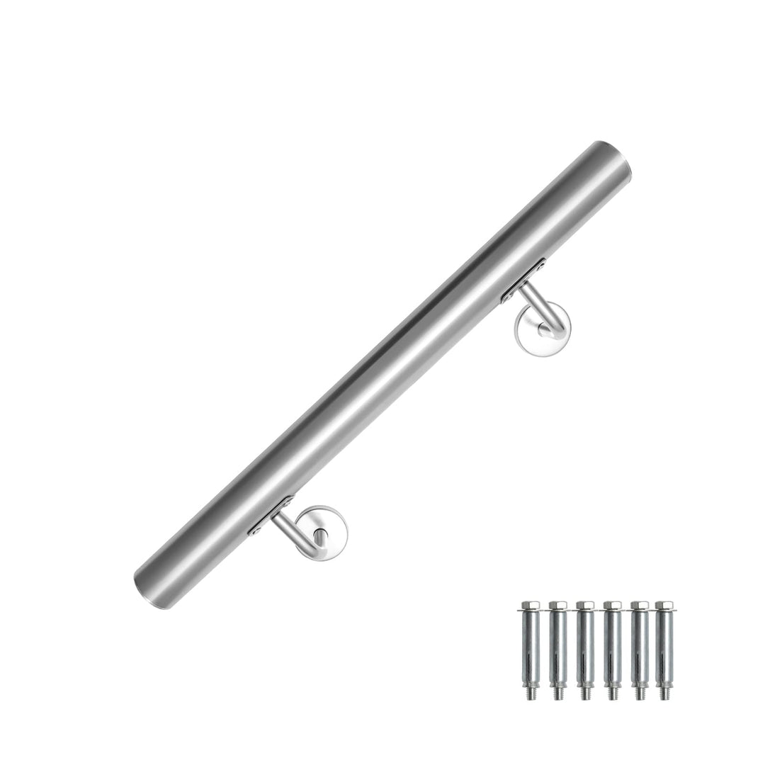 Joparri Edelstahl Handlauf 50cm, Treppengeländer mit Wandhalterung und Endkappen, Wandhandlauf Gelän