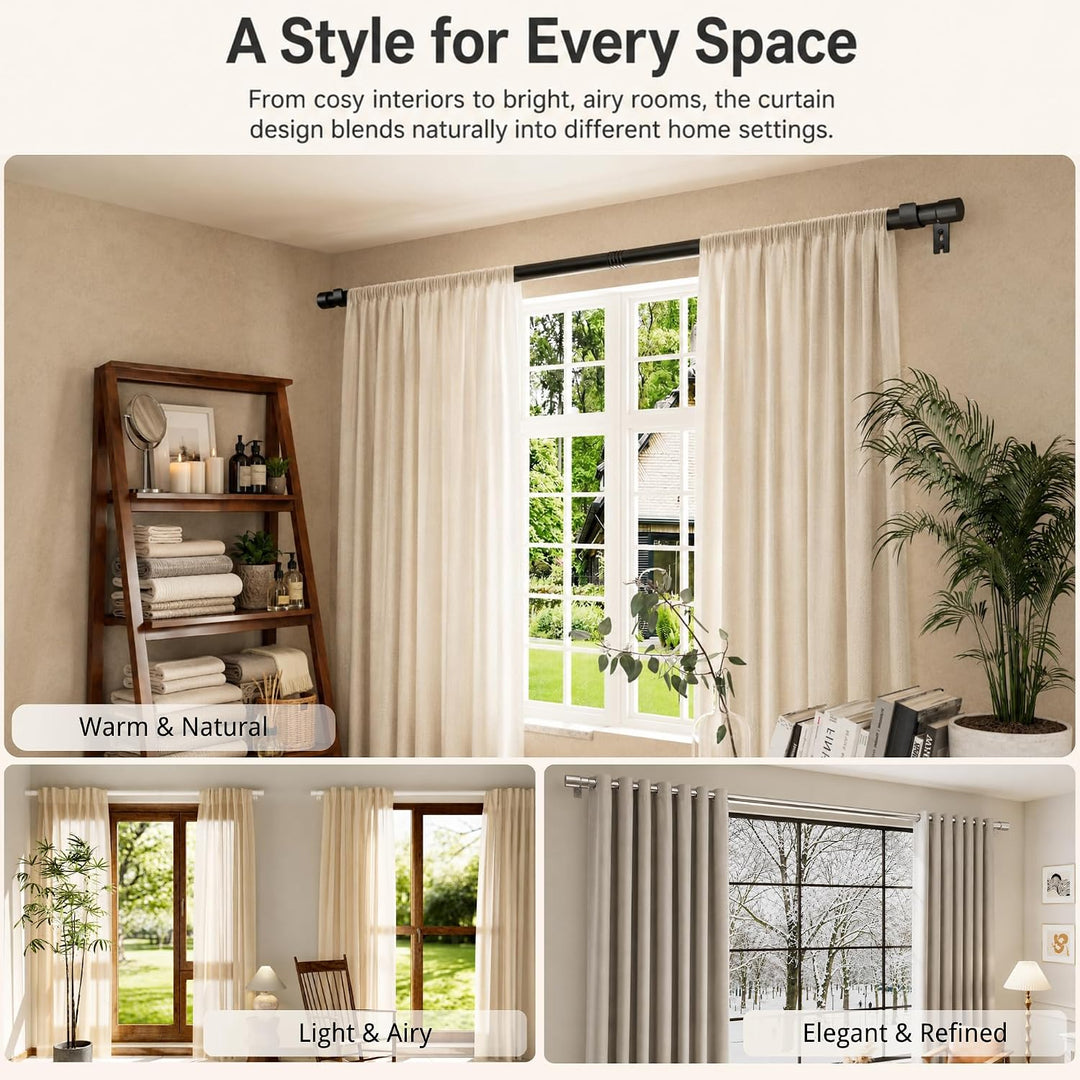 Vorhangstange Weiss Gardinenstange Ausziehbar Curtain Rod aus Edelstahl Verstellbare Gardinen Stange