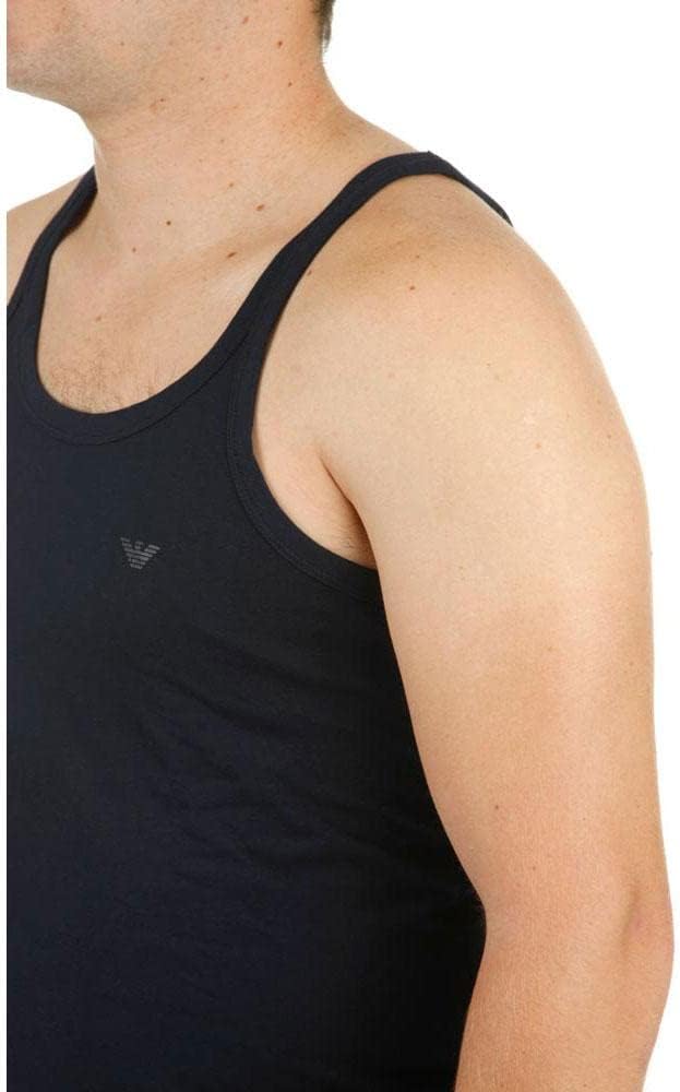 Emporio Armani Herren Schlafanzugoberteil (2er Pack), Schwarz, M M Marine/Marine, M Marine/Marine
