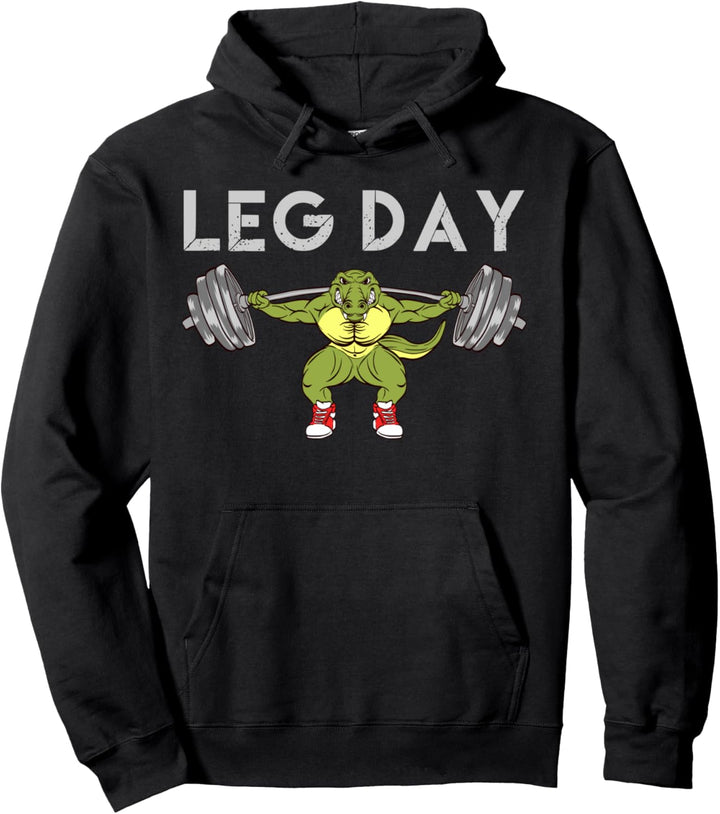 Leg Day Beintraining im Fitnessstudio mit Krokodil Legday Pullover Hoodie