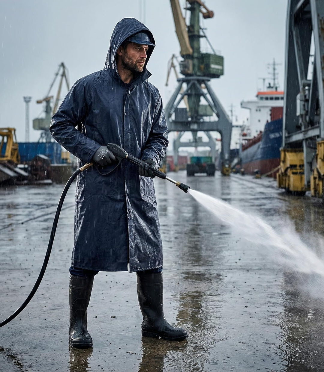 BWOLF POSEIDON Regenmantel Herren Regenmantel Wasserdichte Lange Regenjacke Outdoor Wiederverwendbar