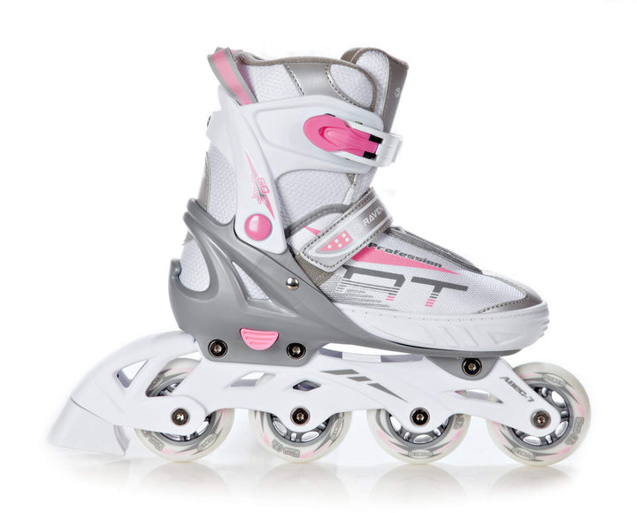 RAVEN Profession Inlineskates 28-32 (18,5-21cm) White/Pink ohne Kufen, 28-32 (18,5-21cm) White/Pink