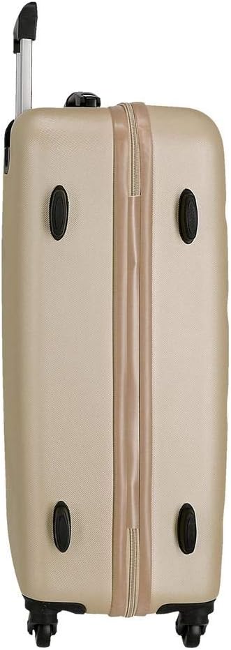 Roll Road Flex Kofferset Beige 54/64/74 cms Hartschalen ABS Kombinationsschloss 182L 4 Räder Handgep