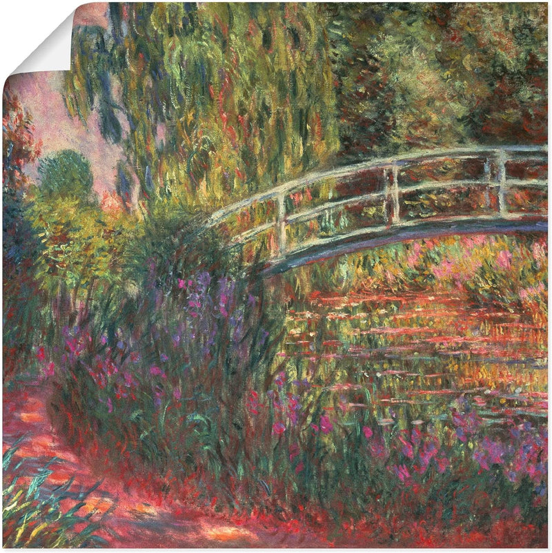 ARTland Poster Kunstdruck Wandposter Bild ohne Rahmen 70x70 cm Natur Pflanzen Blumen Seerosen Teich