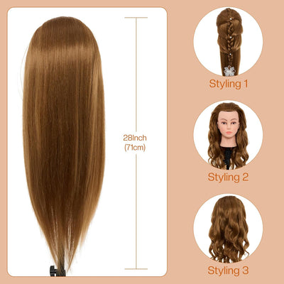 Neverland Beauty Frisierkopf 60% Echthaar 71cm Übungskopf Puppenkopf zum Frisieren Trainingsköpfe fü