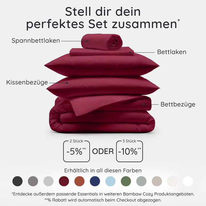 Bambaw Bambus Bettwäsche 155x220 cm, kühlender Bettbezug Sommer, Allergiker Deckenbezug, nachhaltige