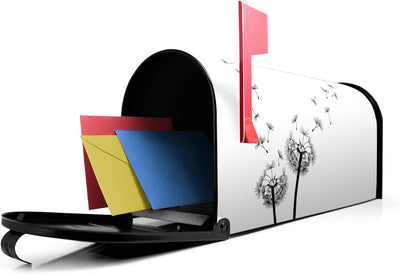 banjado® Amerikanischer Briefkasten - US Mailbox/Letterbox mit Motiv Pusteblume 2 51x22x17cm - Postk