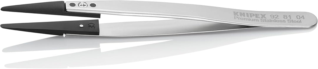 KNIPEX Pinzette mit Wechselspitzen ESD Mattiert Glatt 130 mm, 92 81 04
