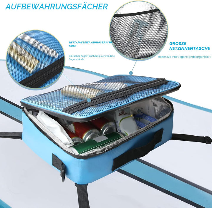 Sup Deck Kühltasche – Decktasche wasserdicht, Seitengriff, Schultergurt, Netztasche oben, Deckzubehö