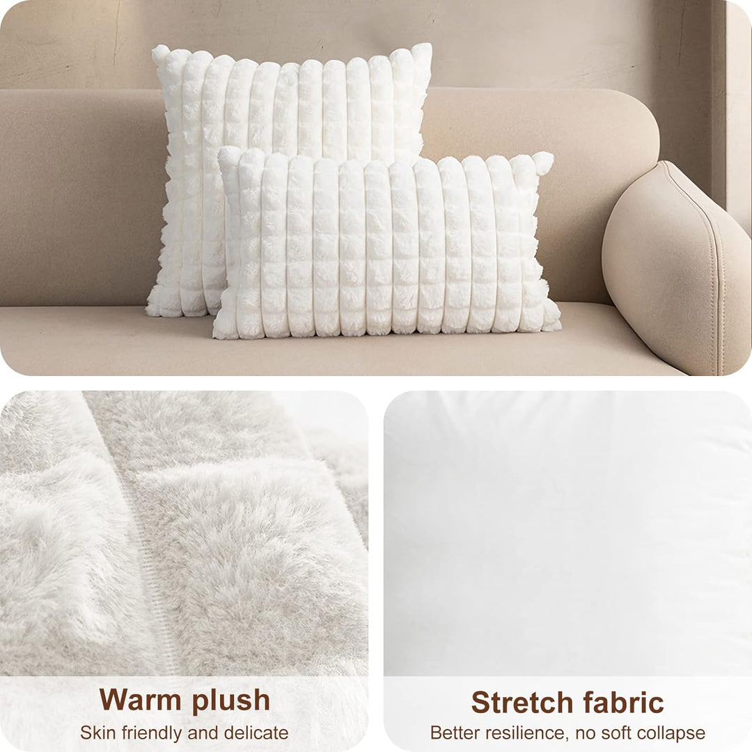 VanderHOME Dekorativ Kurze Wolle Kissenbezüge Weicher Plüsch Kurzer Wollsamt Dekokissenbezuge Luxuri