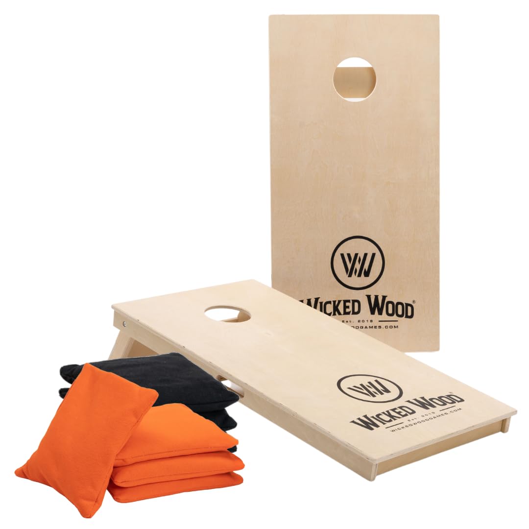 Cornhole Set – 120 x 60 cm - Sackloch Spiel – Wicked Wood – offiziell ACL-lizensiertes Set of Boards