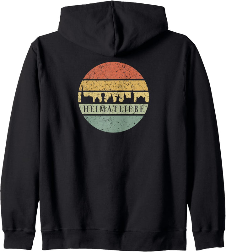 KEVELAER HEIMATLIEBE SKYLINE VINTAGE RETRO SONNE Kapuzenjacke