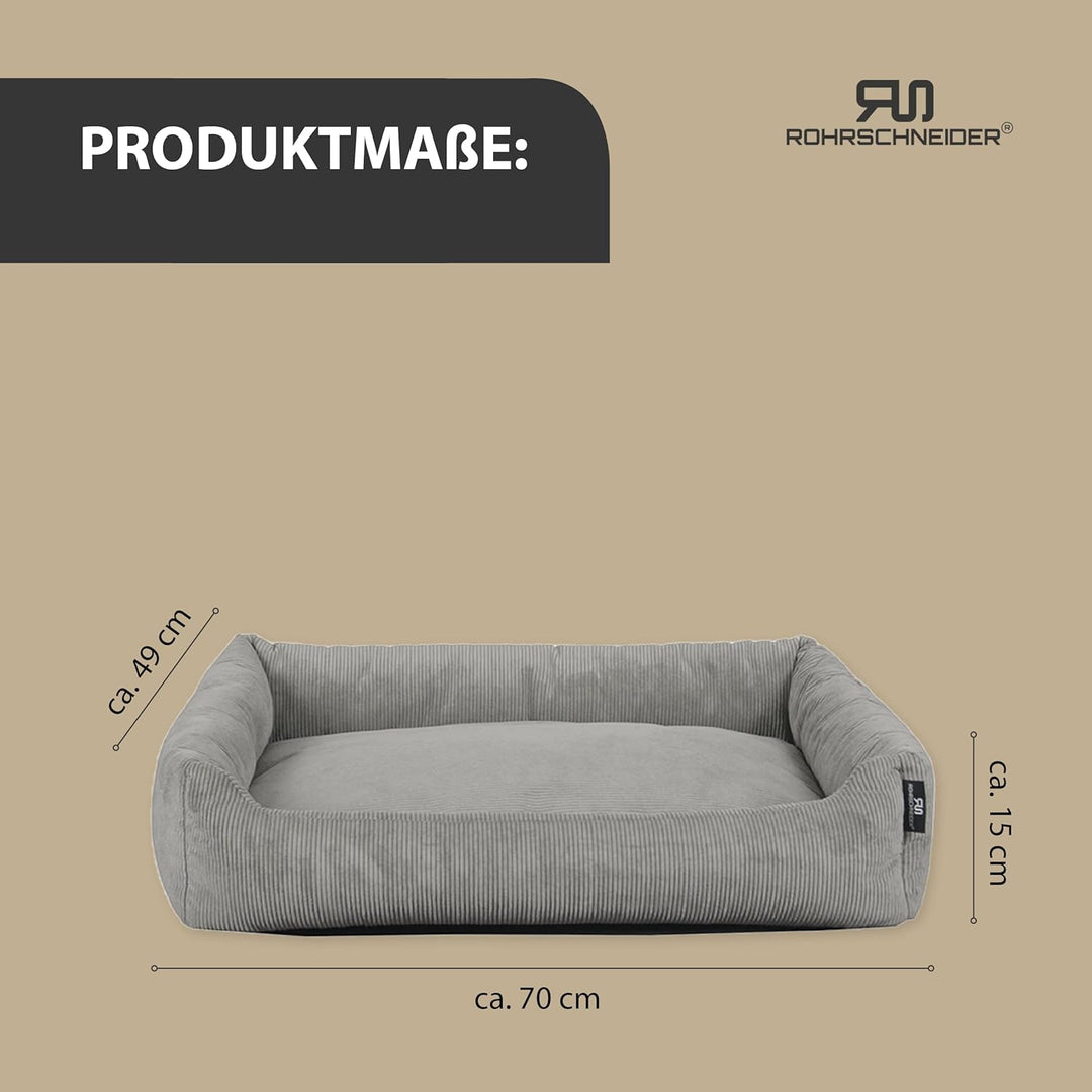 Rohrschneider Katzenbett Cordstoff mit Spielkugelset (Grau, feiner Cordstoff) Grau feiner Cordstoff,