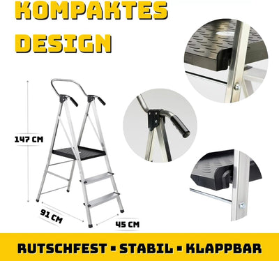 Sicherheitsleiter 3 Stufig, Haushaltshelfer