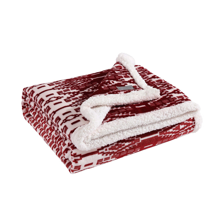 Eddie Bauer Sherpa Cozy San Juan Red Plush Throw, 50x60 Rot, Rot