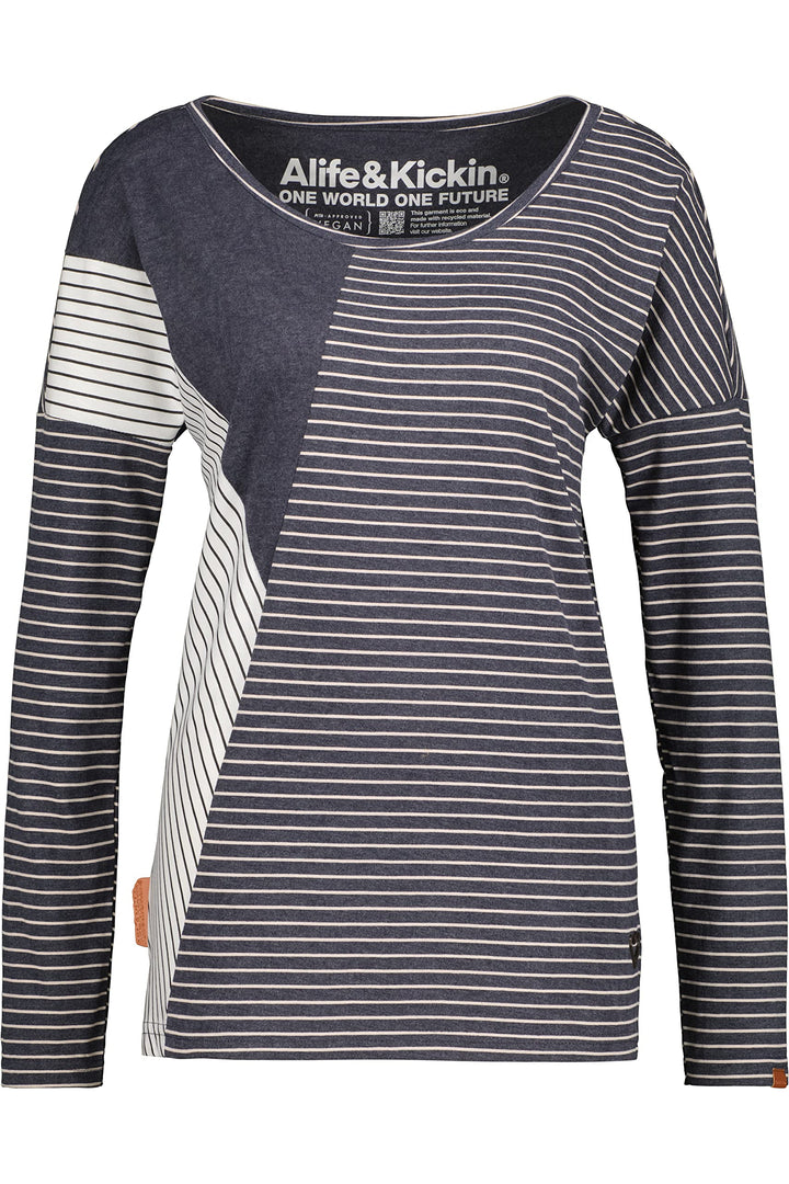 alife and Kickin Damen Shirt Langarm Langarmshirt IlanaAK Z Longsleeve S Marine Melange, S Marine Me