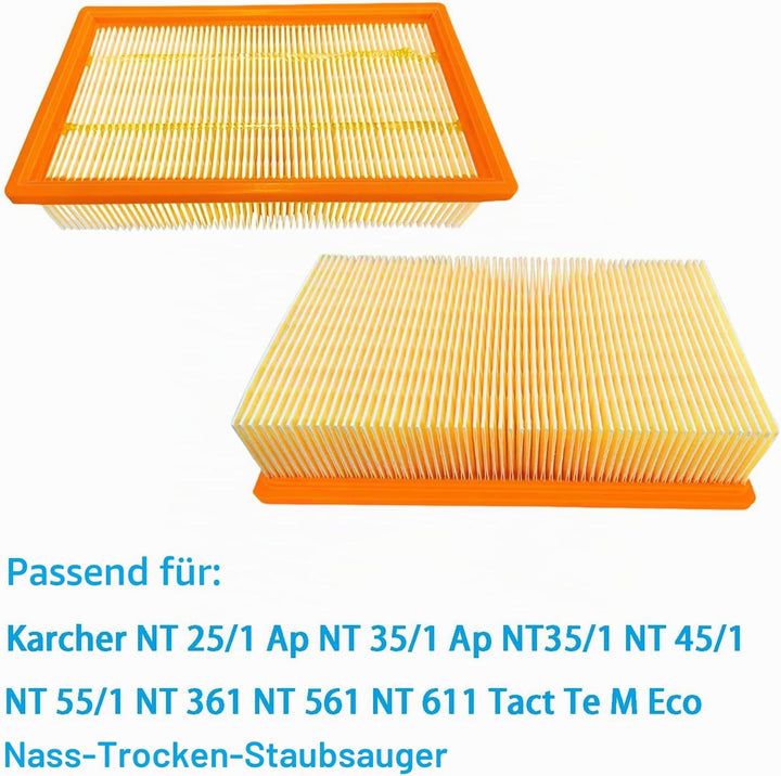 2 Stück Filter Zubehör für Kärcher NT 25/1 Ap NT 35/1 Ap NT35/1 NT 45/1 NT 55/1 NT 361 NT 561 NT 611