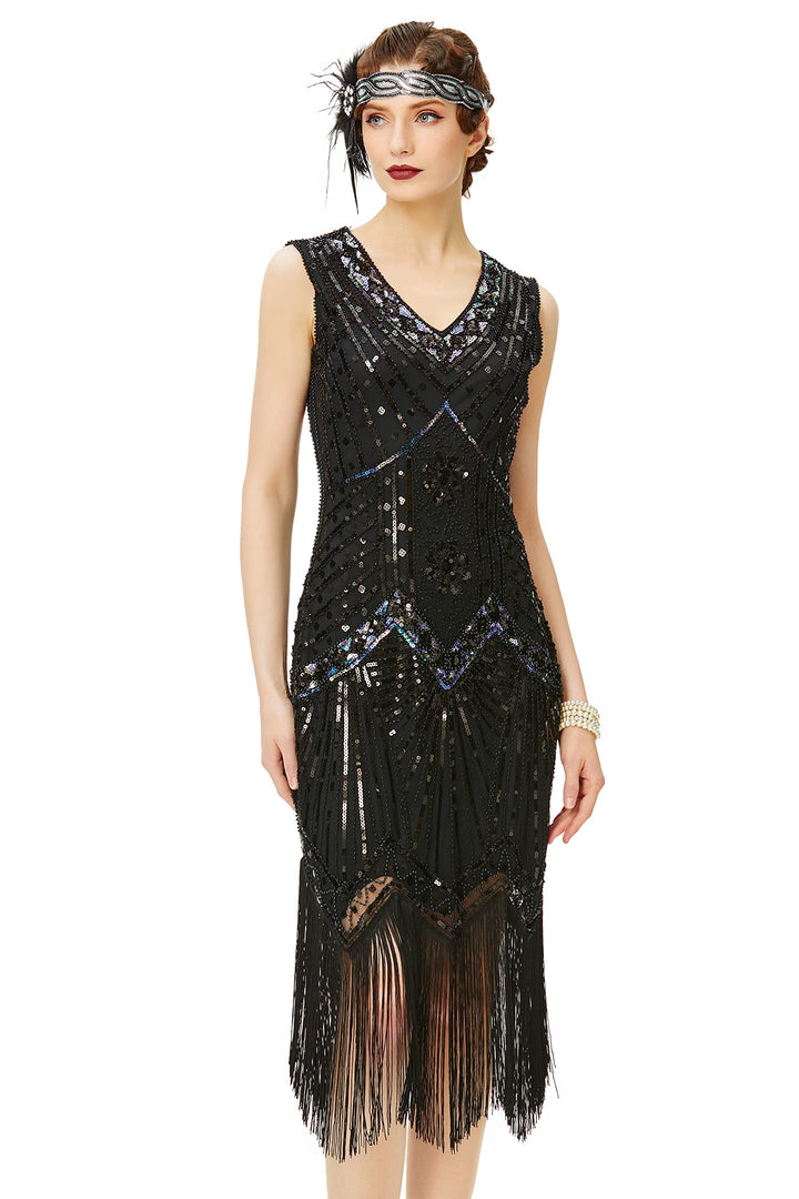 BABEYOND Damen Flapper Kleider voller Pailletten Retro 1920er Party Damen Kostüm Kleid Glamourös Sch