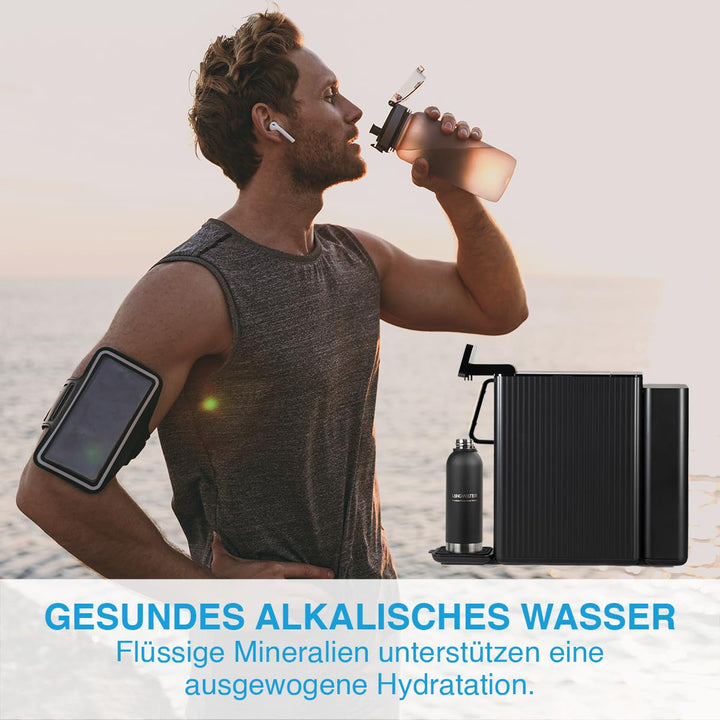 LANGWATER Auftisch Osmoseanlage mit Anpassbarer Mineralisierung & Heisswasserspender - Umkehrosmosea