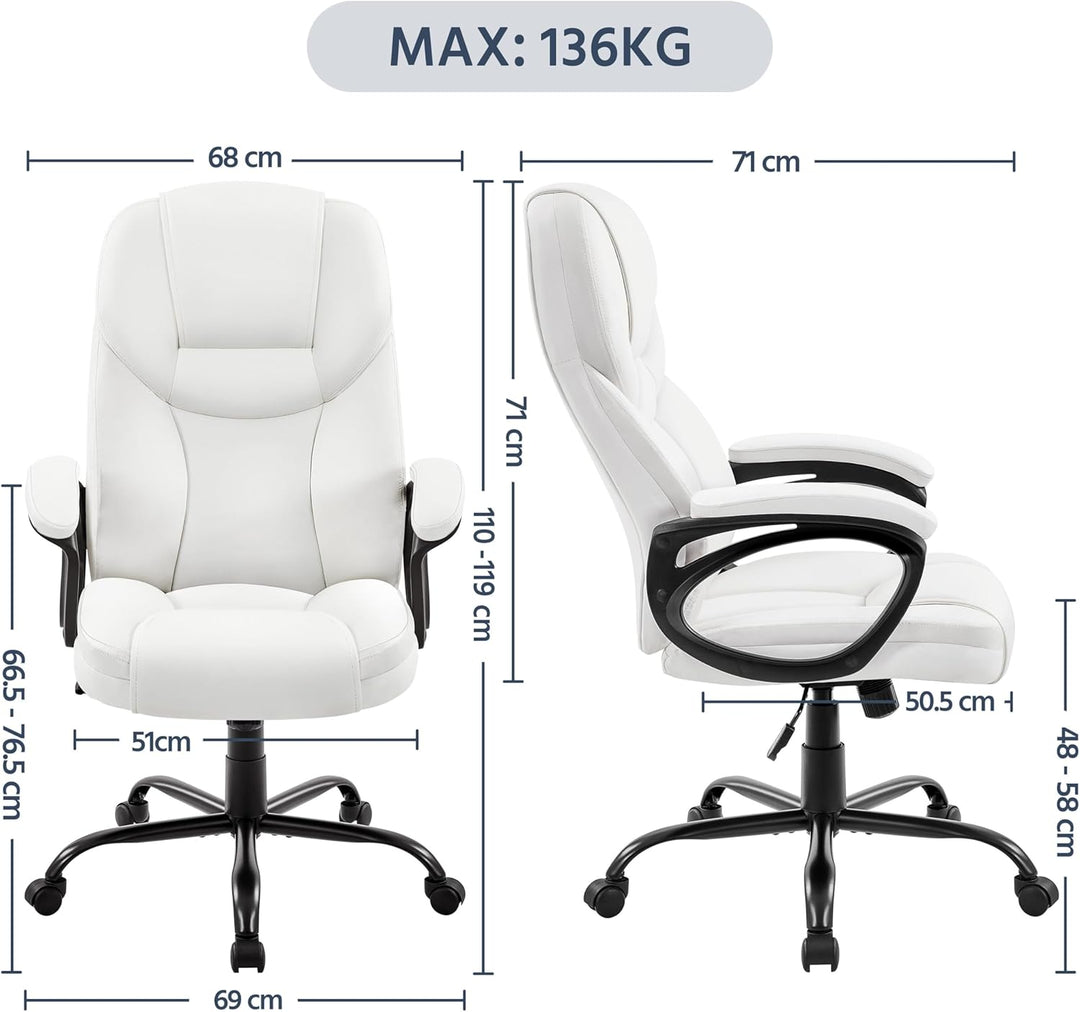 Yaheetech Bürostuhl ergonomisch Chefsessel Schreibtischstuhl Drehstuhl Polsterung Höhenverstellbarer