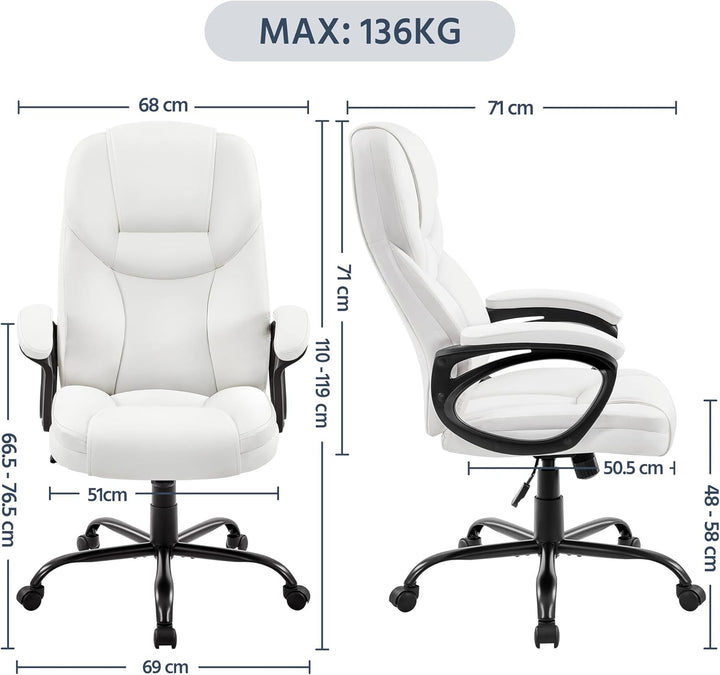 Yaheetech Bürostuhl ergonomisch Chefsessel Schreibtischstuhl Drehstuhl Polsterung Höhenverstellbarer