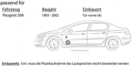 Lautsprecher Boxen Kenwood KFC-S1756-16,5cm Koax Auto Einbauzubehör - Einbauset passend für Peugeot