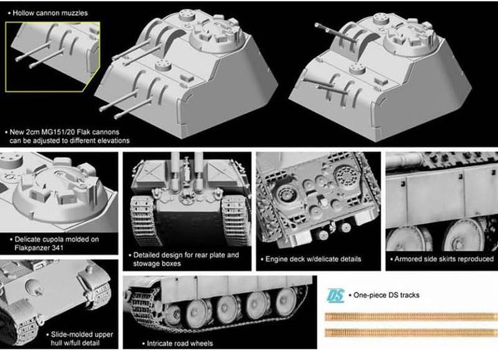 Dragon 500777487-1:72 Flakpanzer 341 mit Flakvierling, 2 cm