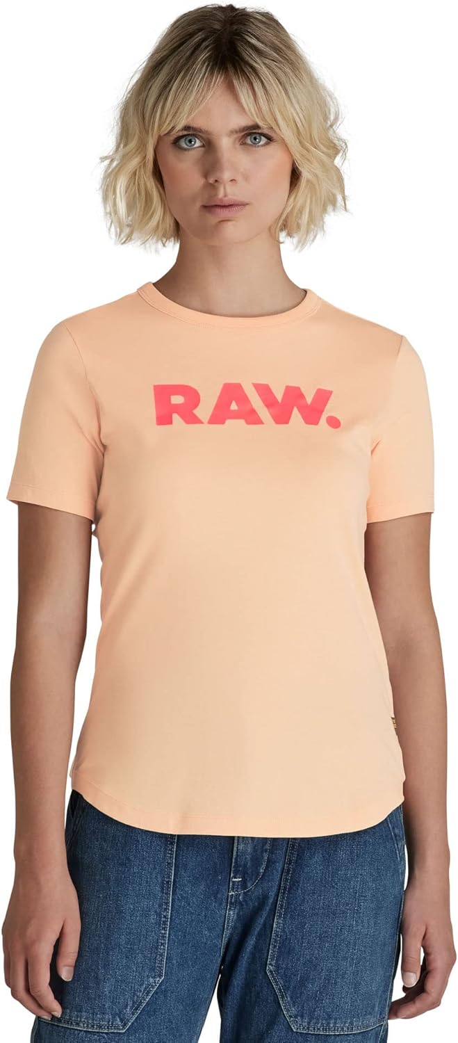 G-STAR RAW Damen Raw. Slim R T Wmn T-Shirt S Rosa (Peach Nougat D21226-4107-c962), S Rosa (Peach Nou