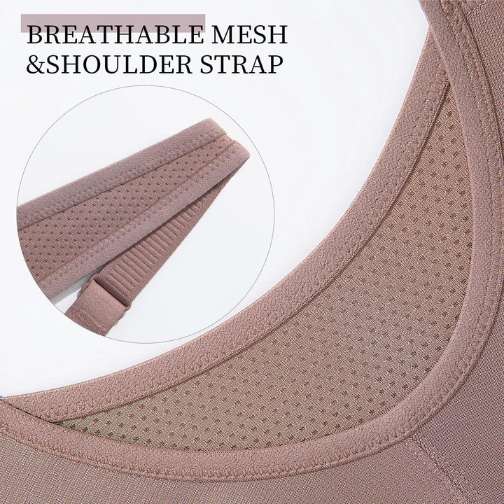 Wingslove Damen Sport BH ohne Bügel Nicht Gepolstert High Impact Bustier Halt Joggen BH 75G Bernstei