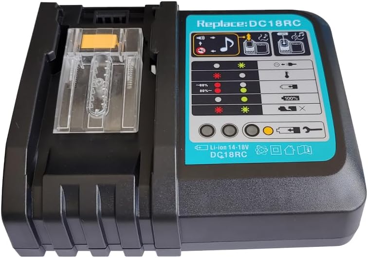 DC18RC 18V 3.0A Schnell Li-Ionen Ladegerät Ersatz für Makita 14.4V und 18V LXT Lithium-Ionen Batteri