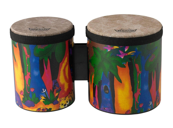 Remo KD-5400-01 Kids Percussion Bongo 5 Zoll und (6 Zoll) x (6,5 Zoll) Rain Forest Design (Farblich