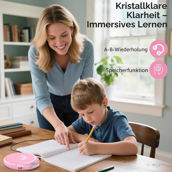 CD Player Tragbar: KOVCDVI Tragbarer CD-Player mit LCD-Display, Unterstützt CD-R/CD-RW/MP3-Wiedergab