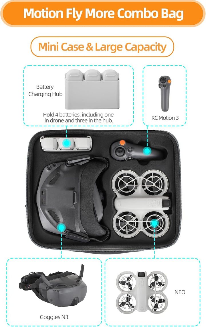 Aufbewahrungstasche für DJI Neo Bundle Motion Fly More Umhängetasche für Drohnen Transportkoffer Sch