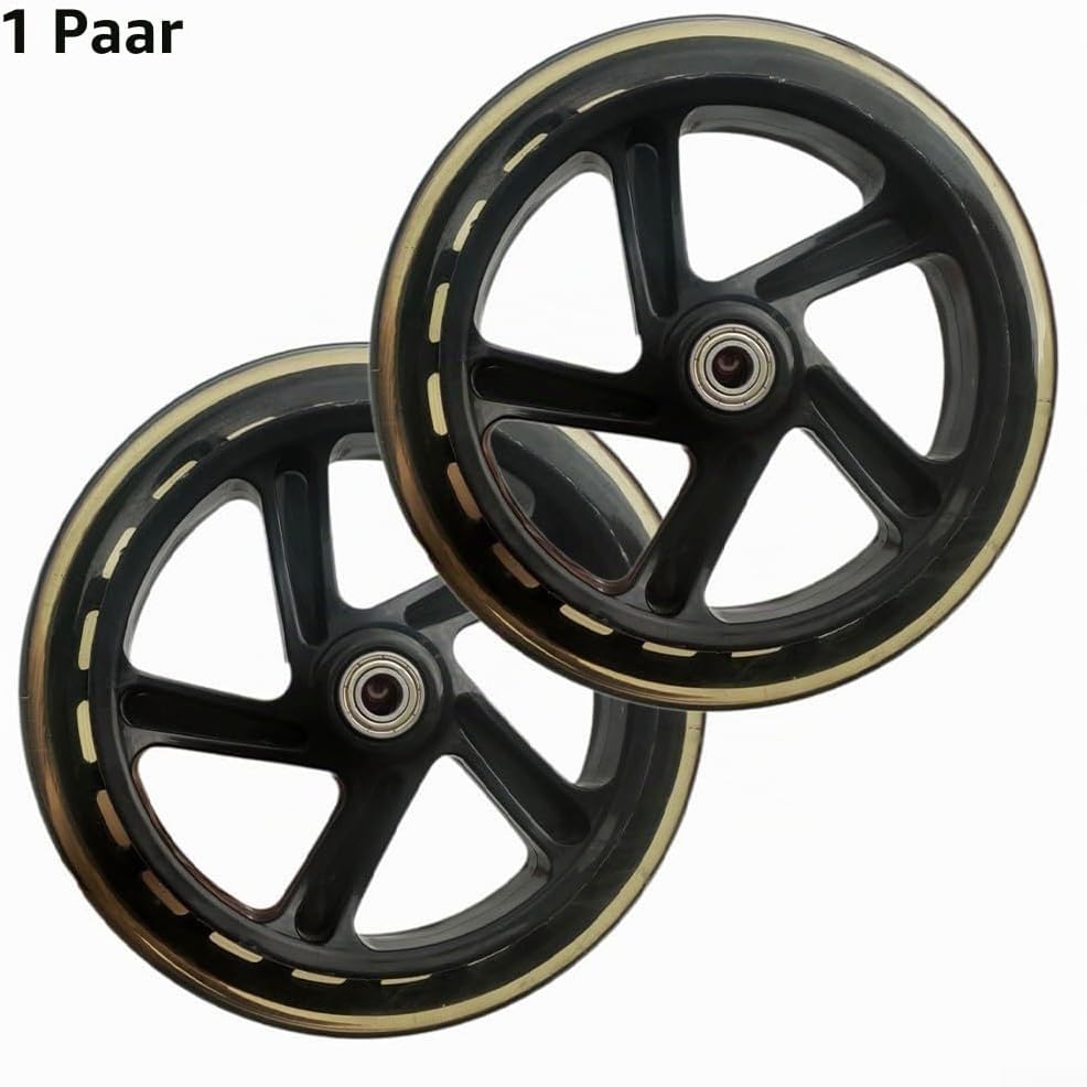2er-Pack Scooter-Rad, 125mm - 200mm Scooter-Räder mit Lagern für Roller, Rollschuhe, Trolleys, Zentr