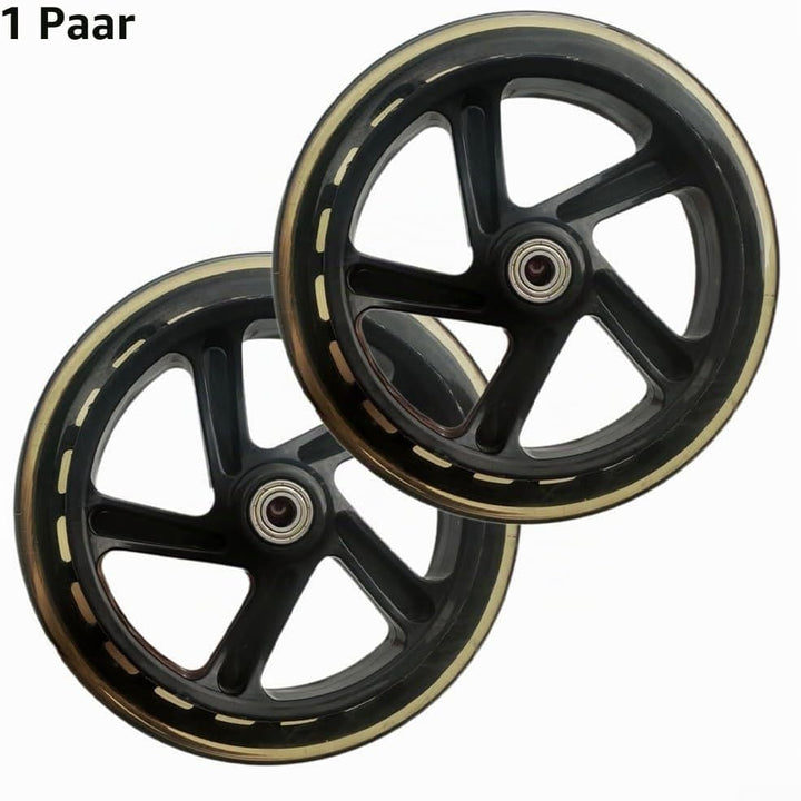 2er-Pack Scooter-Rad, 125mm - 200mm Scooter-Räder mit Lagern für Roller, Rollschuhe, Trolleys, Zentr