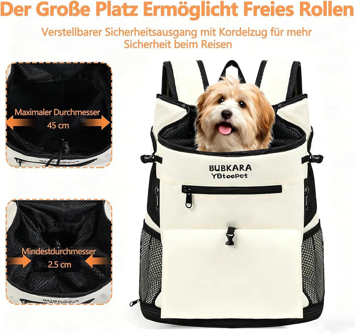 Hundetragerucksack, Haustier Tragetasche mit Gepolsterter Bodenmatte, Haustier Front Hundetragetasch