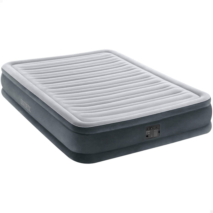 Intex 67768 Eineinhalb Komfort Plüschmatratze, 137 x 191 x 33 cm, grau, mit eingebauter