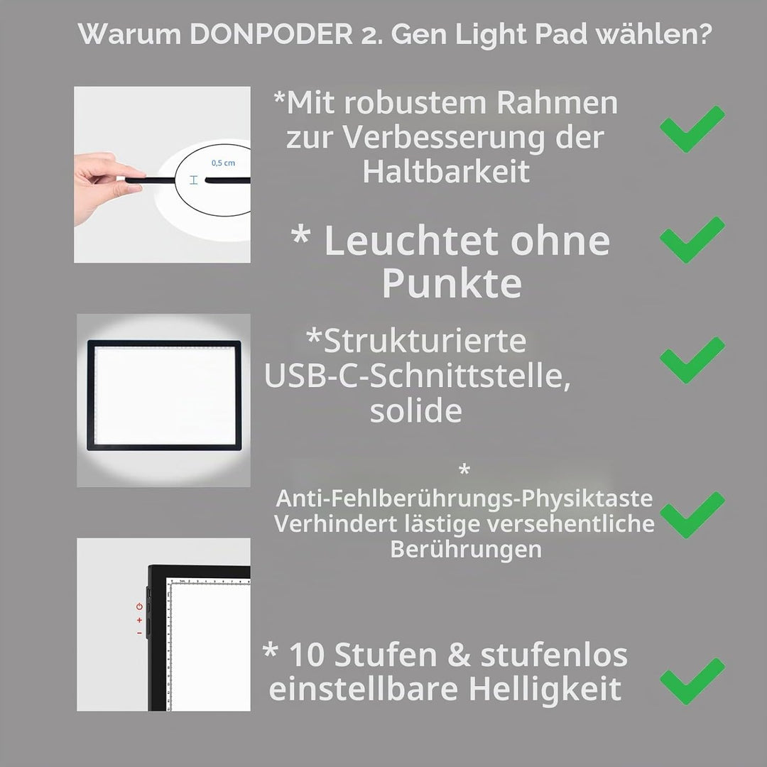 Diamant-Malerei-Lichtblock mit Ständer, 2. Generation, Tracking-Licht, Zeichen-Lichtbox, Anti-Mistou