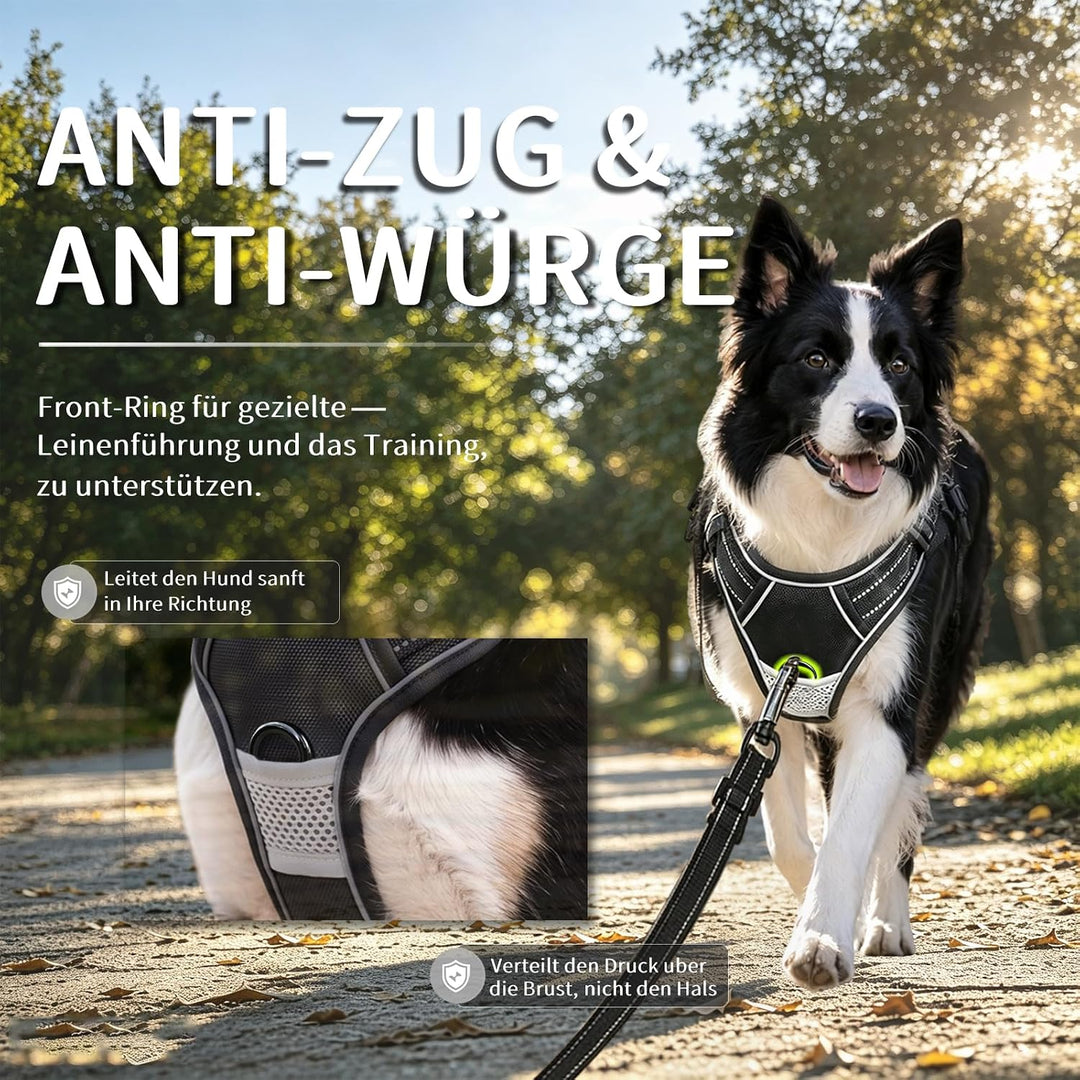 Hundegeschirr Grosse Hunde - Verstellbares Geschirr Hund mit Magnetverschlüssen | Anti-Zug Funktion,