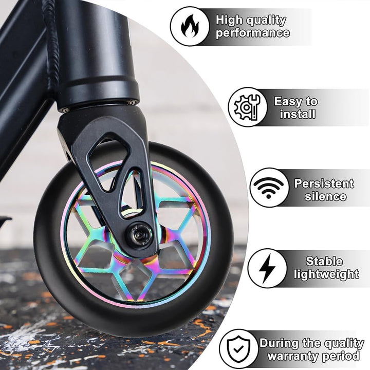 2 Stück 110mm Stunt Scooter Reifen, Stunt Scooter Rollen mit ABEC, 9 Kugellager, Ersatzräder für Sco