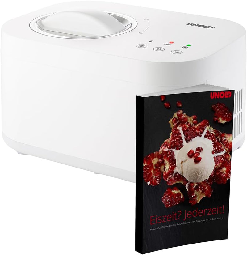 Unold 48920 Eismaschine Snow inkl. Eisbuch mit 101 Rezepten | Speiseeisbereiter 1 L, vollautomatisch