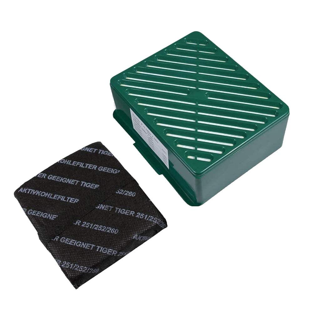 Hochwertiger Hepa Hygiene-Filter + 2 Aktivkohlefilter - Kompatibel zu Vorwerk Tiger VT 251/252 - Bes
