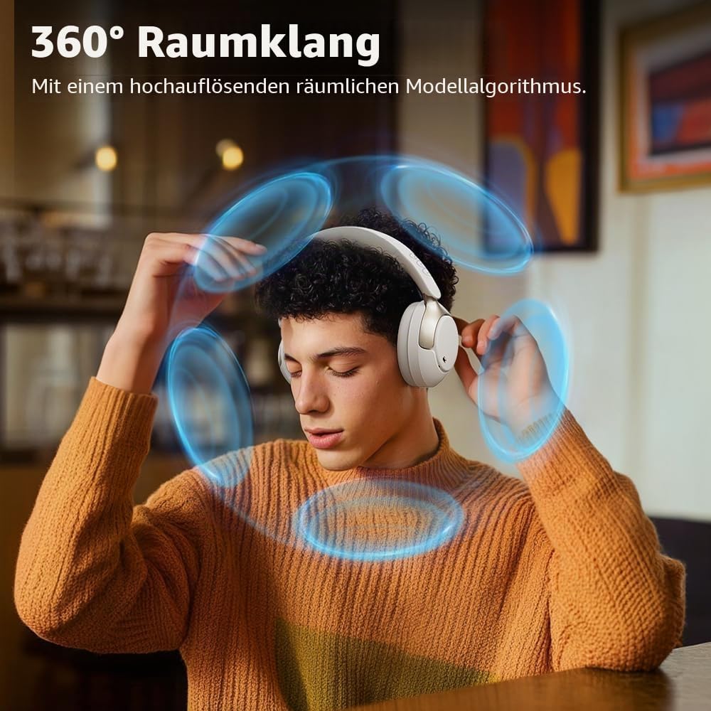 QCY H3 PRO Over Ear kopfhörer Bluetooth,50db Adaptives aktives Noise Cancelling mit Mehreren Modi,Hi