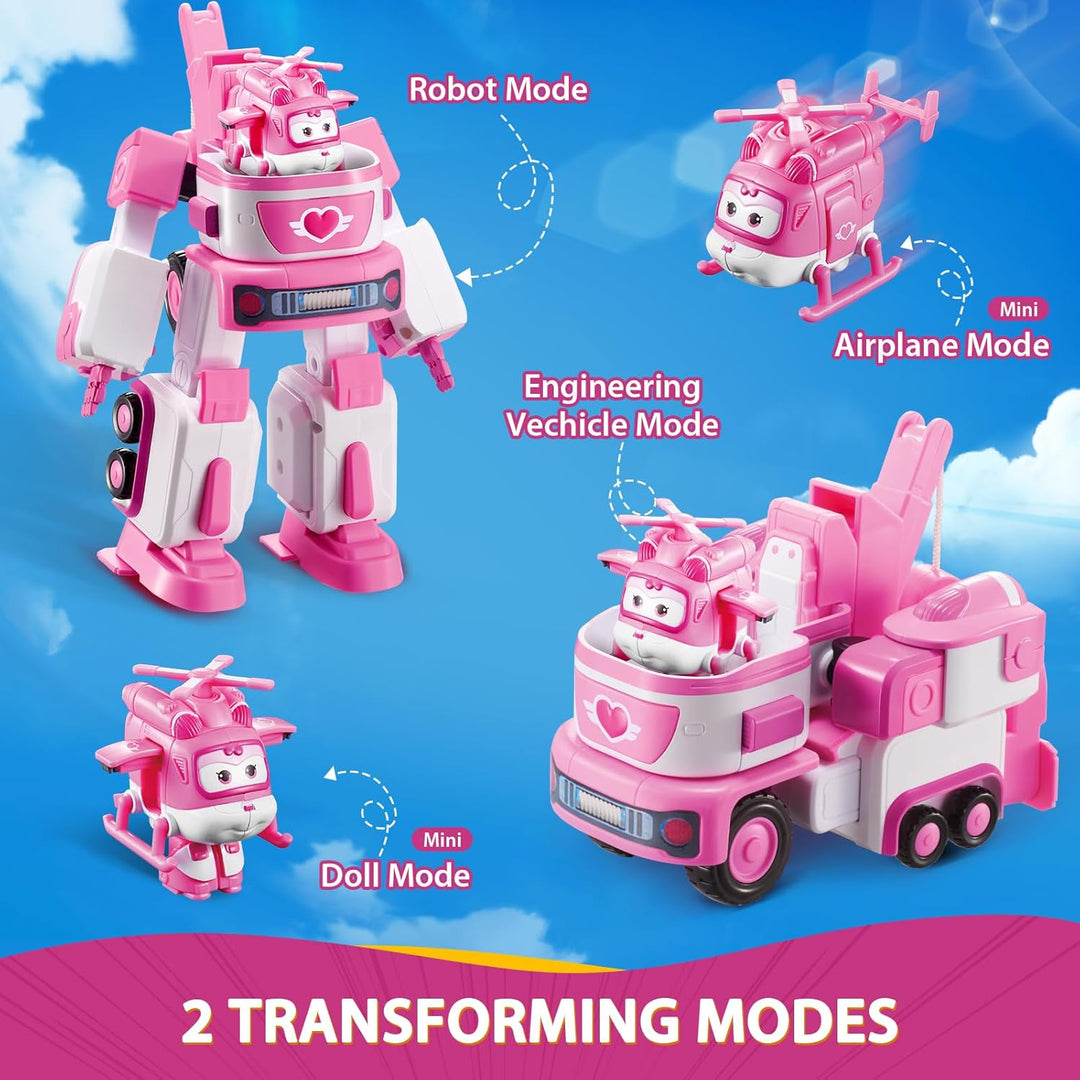 Super Wings EU720314 - Transformations-Fahrzeug Dizzy Rescue Tow, ca. 14,5 cm grosse Spiel-Figur für