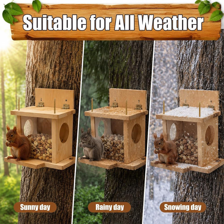 Eichhörnchen Futterhaus Wetterfest, Eichhörnchen Futterspender mit Maiskolbenhalter Streifenhörnchen