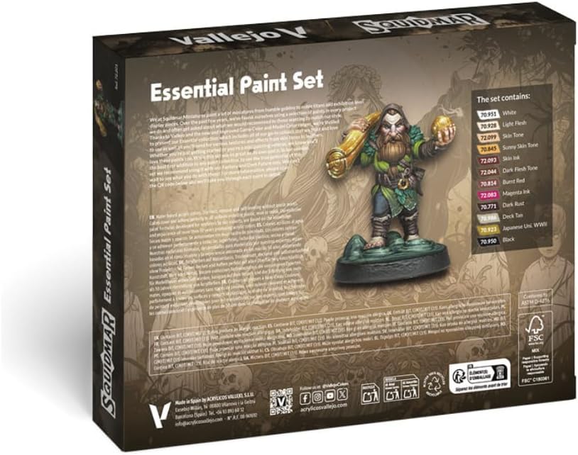 Vallejo 772201 - Farb-Set Essential, 12 x 18 ml